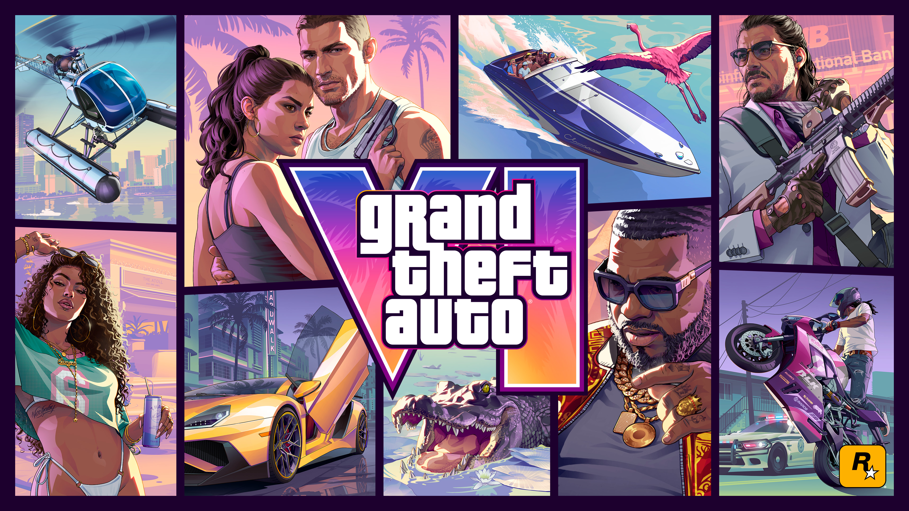 Официальная иллюстрация Grand Theft Auto VI с Джейсоном и Люсией