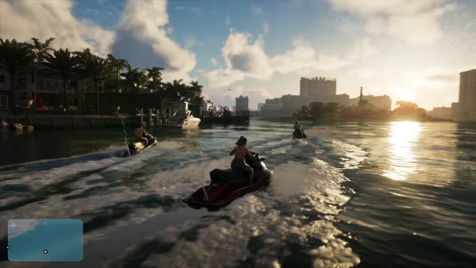 Гидроциклы в GTA 6 оставляют светлые следы на воде