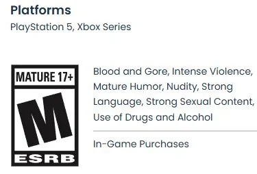 Рейтинг Mature 17+ и семь предупреждений о содержании GTA VI в карточке ESRB